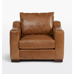 Sofá de cuero genuino de lujo para sala de estar, conjunto de muebles funcional, sillas de un solo asiento, color marrón - Product Image 6