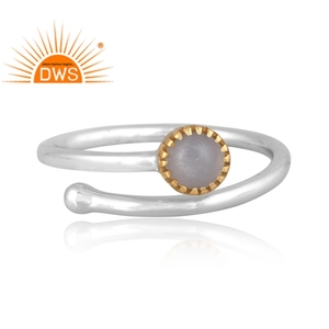 925 fine En Argent Sterling Naturel Gris lune pierre pierres précieuses empilable Anneau pour femmes bijoux fabricant - Product Image 3