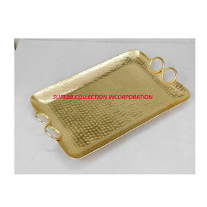 Plateau de service décoratif de luxe et élégant en or sur mesure Design moderne classique par Maker - Product Image 2