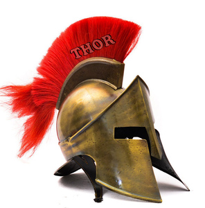 Casque médiéval spartiates de bandes pour hommes, équipement de film, modèle roi Leonidas 300, casque de blindage, polissage Antique, gamme rouge - Product Image 3