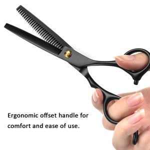 Ensemble de ciseaux de coiffeur 8 pièces outils de soin des cheveux brosse de balayage des cheveux sac de rangement en cuir rasoir en acier inoxydable soins de beauté - Product Image 3