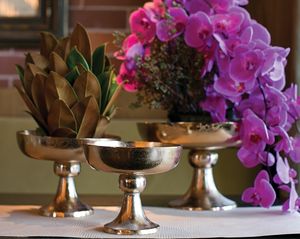 Florero de Metal con pedestal dorado para mesa, florero de lujo antiguo para decoración de bodas - Product Image 5