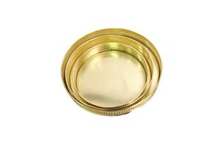 Plateau métallique rond empilable de conception dernier cri, barre antidérapante, plateaux en étain de service plateau de décoration de maison de haute qualité - Product Image 4