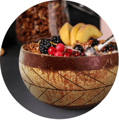 Cuencos con grabado de hoja de coco orgánico Vintage hechos a mano, juego ecológico desechable Natural para acampar, plato pulido a mano - Product Image 5