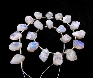 Pierre de lune naturelle arc-en-ciel de forme irrégulière, pierre brute bleue Flashy de bonne qualité, fabrication de bijoux faits à la main, 21 pièces - Product Image 3
