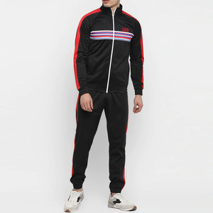 Wholesale Men's Sweat Suits Sportswear Zip Up Stripped Hoodies With Skinny Joggers Tracksuit set - Product Image 4