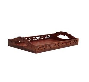 Plateau de service en bois pour chocolats le plus vendu avec plateau à dessert pour ustensiles de cuisine de forme rectangulaire de la plus haute qualité - Product Image 4