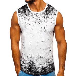 <b>Men</b> Silk Screen Printed Quick Dry Breathable 100% Polyester Workout Tank Top Gym <b>Singlet</b> Custom Running Adult Fitness Sports - Product Image 4