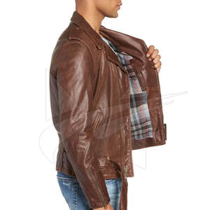 Chaqueta de Motocicleta Casual para Hombre, de Cuero PU, Diseño Clásico con Cierre, Cuello Alto, Impermeable, Servicio OEM para la Temporada de Invierno - Product Image 3