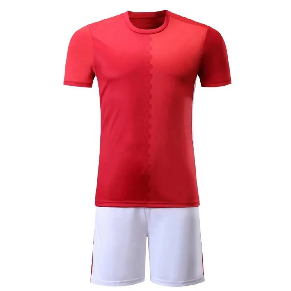 2022 Red And White Combination Soccer Uniforms new And different colors combination Soccer half sleeve jersey and shorts