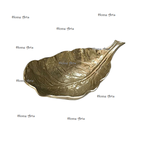 Plat de service de feuille de couleur d'or en métal plat de service de nourriture de conception attrayante pour l'usage de restaurant et d'hôtel - Product Image 3