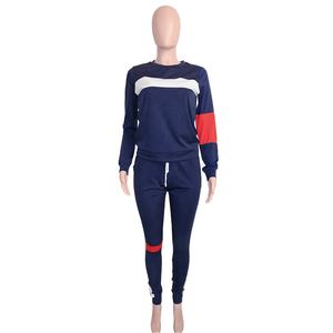 Conjunto de chándal de moda de Invierno para mujer, sudadera con cuello redondo, traje de Jogger de poliéster 100% en blanco para mujer, conjunto de 2 piezas para chándal - Product Image 2
