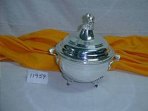 Ensemble de bols jetables en acier inoxydable pour réchauffer les aliments avec couvercle Design vintage écologique pour l'affichage de buffet de mariage - Product Image 4