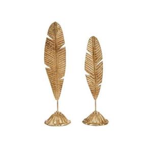 Sculpture moderne de feuille en métal plaqué or pour la décoration de table Maison Jardin Décoratif et Restaurant Table Base Décoration Sculpture - Product Image 3