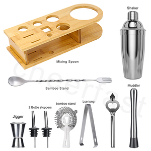 Bar Tools Stainless Steel 750Ml Shaker Strainer Jigger Muddler Kit And Magnetic Box 8 Piece Bartender Cocktail Shaker Set