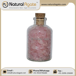 Puces de méditation en Quartz Rose naturel, avec bouteille, pierre précieuse d'agate avec bouteille - Product Image 6