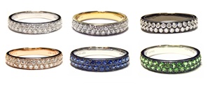 Bague de fiançailles KOK Classic Wedding Design en or blanc massif 18 carats, rhodiée noire, sertie de diamants véritables, cadeau - Product Image 4