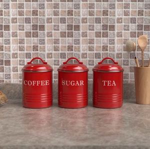 Conteneur de rangement chic en métal galvanisé orange avec couvercle en bois, parfait pour le rangement et l'organisation sur la table de cuisine - Product Image 3