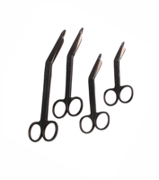 Ciseaux de coupe de pansements médicaux et chirurgicaux certifiés CE, en acier noir, manuels, lot de 4 pièces, tailles 3,5'', 4,5'', 6,5'', garantie à vie