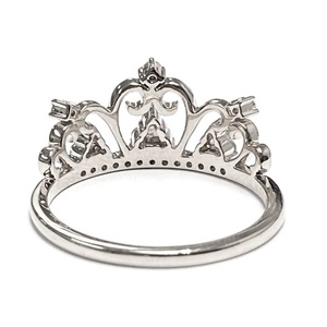 Fournisseur en gros de Hong Kong, bague de mariage romantique et élégante, design couronne de reine, or blanc 18 carats, diamant véritable, pour anniversaire de mariage - Product Image 3