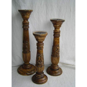 Bougeoir en bois noir 2 pièces, pour la décoration de maison, à usage et Type haut, pour en vente - Product Image 4