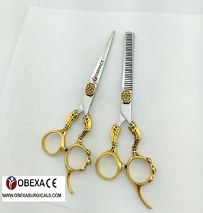 Tijeras de peluquero de hoja recta de acero inoxidable ajustables profesionales con mango de dragón Diseño elegante para corte de pelo y uso de belleza - Product Image 1