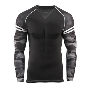 Men's Full Sleeve Compression Rash Guard Black <b>Camo</b> Print Quick Dry Spandex Polyester <b>Top</b> - Product Image 6