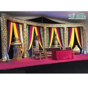 Décoration de scène Henna en tissu léger et moderne sur le thème du mariage arabe pour Nikah pakistanais, Mehndi, mariage musulman et fête Henna - Product Image 1