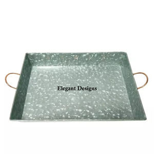 Bandeja de Servir Hecha a Mano, Vintage, Clásica, Elegante, Galvanizada, con Acabado en Polvo, Duradera, de la Mejor Calidad, Diseños Elegantes para el Hogar - Product Image 3