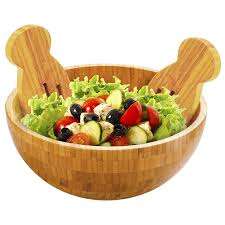 Bol rond en bambou organique, sans BPA, vente en gros, chinois, pour salade - Product Image 3