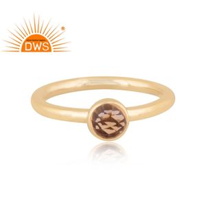 Anillo de Plata de Ley 925 con Baño de Oro y Citrino Natural, el Más Vendido del 2026, para Mujer, Fabricante de Joyería - Product Image 3