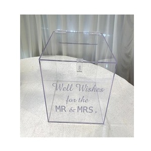 Boîte de carte d'invitation acrylique transparente avec boîte de carte de souhaits de qualité supérieure pour une utilisation d'événement de mariage - Product Image 1