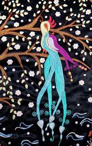 Offre Spéciale Attrayant Nature Amour Noir Soie L'ouzbékistan Broderie Suzani Couvre-lit Nuit Jardin Panneau Mural Design Tapisserie Jeter - Product Image 3