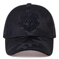 黒刺繍野球帽高品質夏用トラック運転手帽子