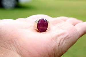 แหวนพลอยทับทิมดาวธรรมชาติทำมือแหวนพลอย925เครื่องประดับเงินสเตอร์ลิงสำหรับงานแต่งงานครบรอบ - Product Image 3