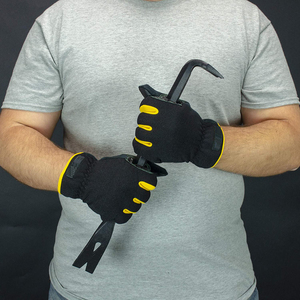 High Dexterity Synthetic Leather Palm Utility Work Gloves with Black Yellow Contrast Heavy Grip and Stylish Working Gloves - Product Image 2