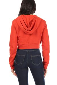 Women's Sportswear Casual Cotton Fleece Full <b>Zip</b> <b>Cropped</b> Sweatshirt Long Sleeves <b>Hoodie</b> with Solid Color for Winter - Product Image 2