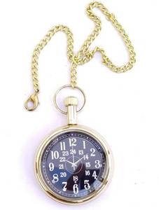 นาฬิกาทองเหลืองโบราณสีดำ Algin หน้าปัดโบราณกระเป๋าคานธีอินเดียดูโบราณมีสายโซ่ยาวของขวัญ - Product Image 6
