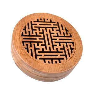 Porte-encens en bois anti-odeur pour intérieur, design arrondi portable, forme ronde, design personnalisable - Product Image 4