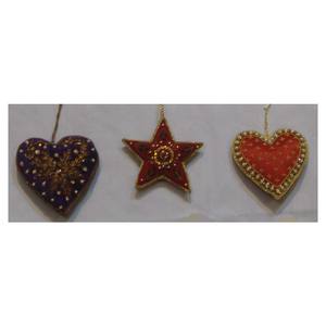 Christmas Tree Decorative Latest Hanging Ornament Heart & Star Shape - Product Image 1