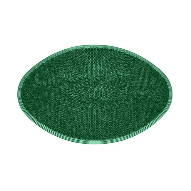 Hot Selling Machine Made Non Slip Feather Floor Mat In Green Oval Shape Design Natural Rubber Suitable For Everywhere