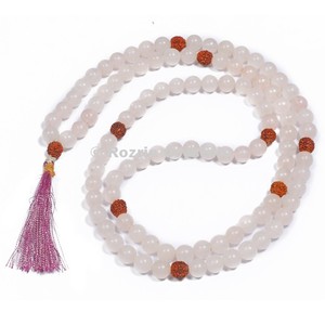 Rose Quartz with Rudraksha Jap Mala - Product Image 1