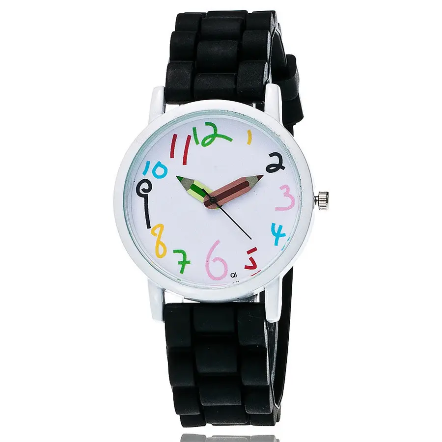 Silicone Watch Band Plastic Case Quartz Watch Sport Gift Watch