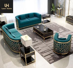 Canapé morden personnalisé, ensemble salon, cadre en acier inoxydable or, ensemble canapé de luxe en velours - Product Image 6