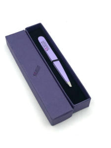 Vente en gros Nouveau style de pinces d'extension de sourcil en acier inoxydable avec revêtement en poudre violet Instrument de beauté avec logo personnalisé - Product Image 4