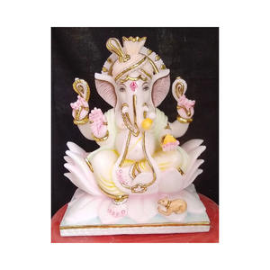 Magnifiques statues de Ganesha, dieu hindou, en marbre blanc - Product Image 1