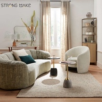 Fauteuil de salon confortable de style nordique moderne du milieu du siècle, fauteuil d'appoint en sherpa, meubles de salon en gros, fauteuil individuel