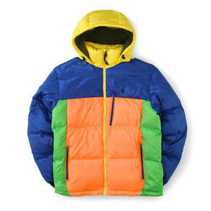 Veste matelassée décontractée pour hommes en toile enduite Col montant Velours côtelé multicolore Design à blocs de couleurs Hiver Service OEM disponible - Product Image 6