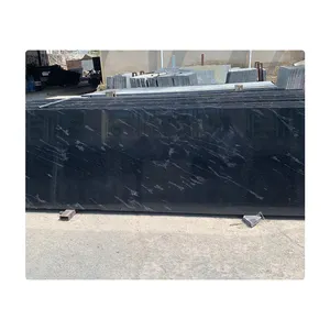 Best Quality Fish Black Granite Big Slab Countertops Tabletops All Natural Granite Indian Stone