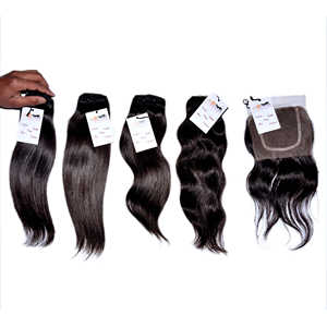 Paquete de ondas rectas de pelo virgen peruano de visón 10A con cierre de encaje, trama de cabello humano sin procesar crudo con Frontal de encaje Hd suizo - Product Image 5